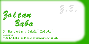 zoltan babo business card